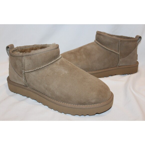 UGG WOMEN'S ULTRA MINI SUEDE SHEARLING LINED BOOTS ALP TAN SZ 9 NIB - Picture 3 of 6